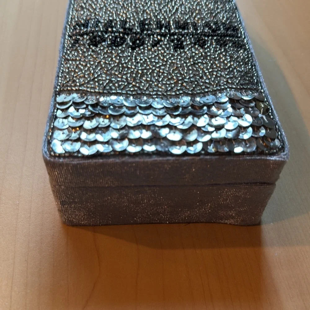 Vintage Sequin & Satin  1998 Champagne Bottle Trinket Box Millennium 1999/ 2000